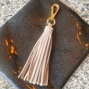 ♥️💖 Taupe & Gold Suede Tassel for Bag Charm Key Fob